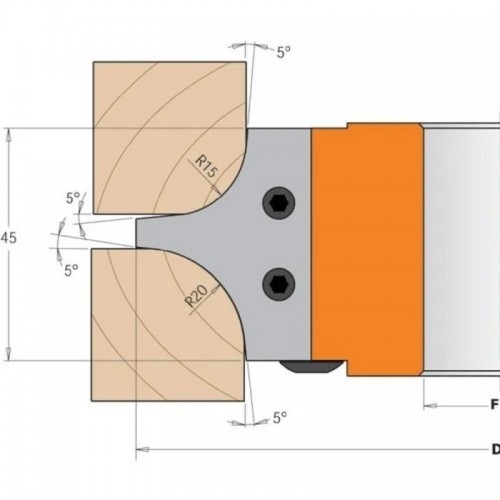 CMT profiililõikur C694004 jaoks - nugade paar R-12+18 mm