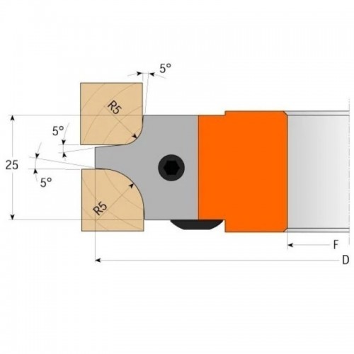CMT profiilnuga freesimiseks C694003 jaoks - nugade paar R-4+8 mm