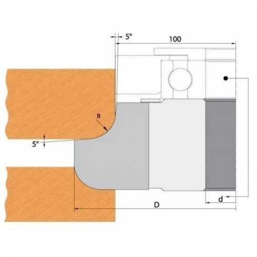 IGM profiilnuga freesimiseks Nuga F612-150 - R15 35x30x2 mm