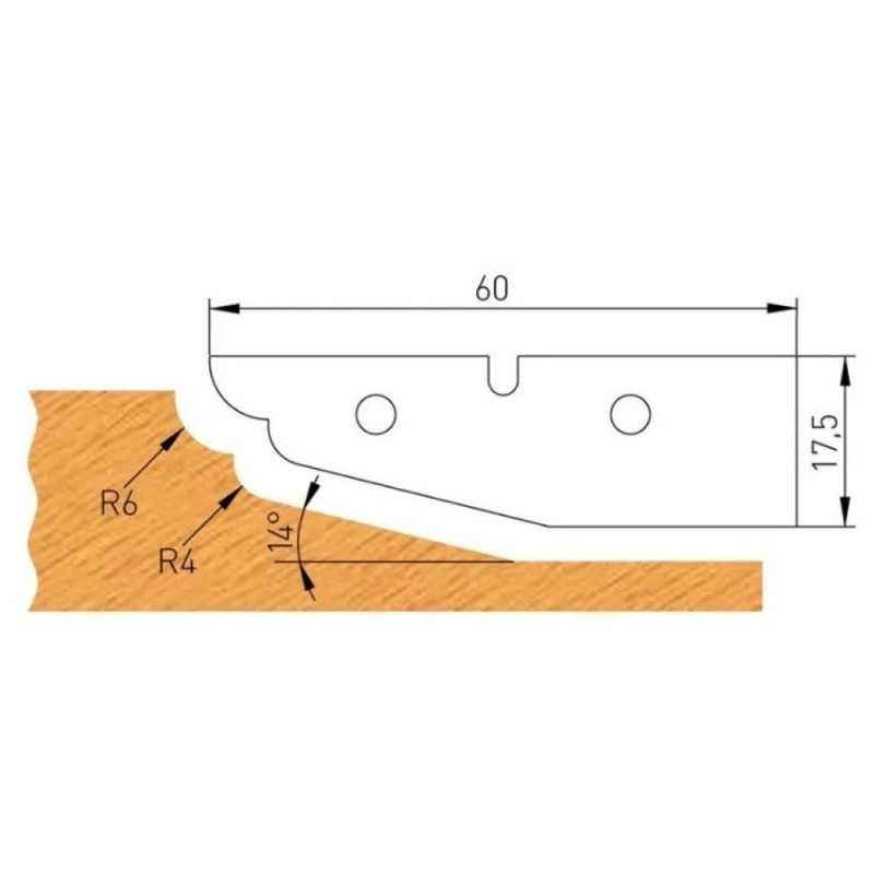 IGM profiilinuga ruuterile C 60x17,5x2mm pro F632-182