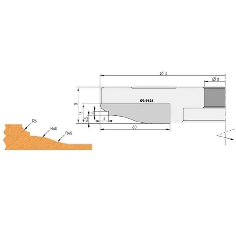 IGM profiili nuga ruuterile A 60x16x2mm pro F632-182