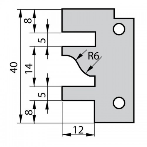 IGM profiili nuga freesi jaoks 641 - profiil A, 40x26x2 mm