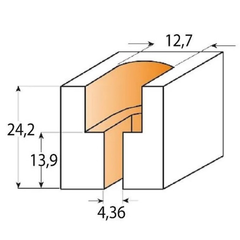 CMT C913 Countersin TCT – D12,7x24,2 d4,36x13,9 S-8 mm HW