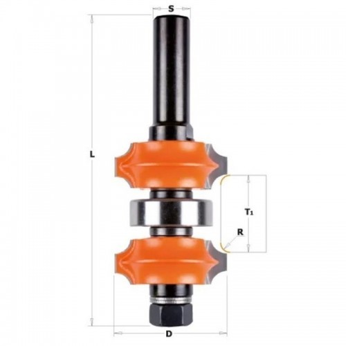 CMT Double Roundover Bit – R2 või R3, I11.1-31.75 S-12 HW