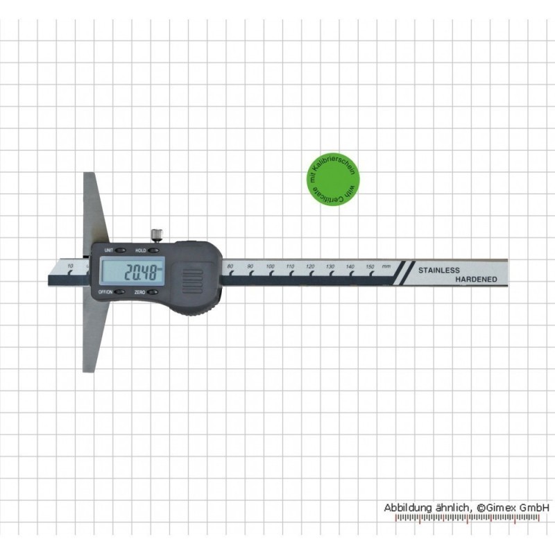 Digitaalne sügavusmõõtur, 300x150 mm kalibreerimistunnistusega