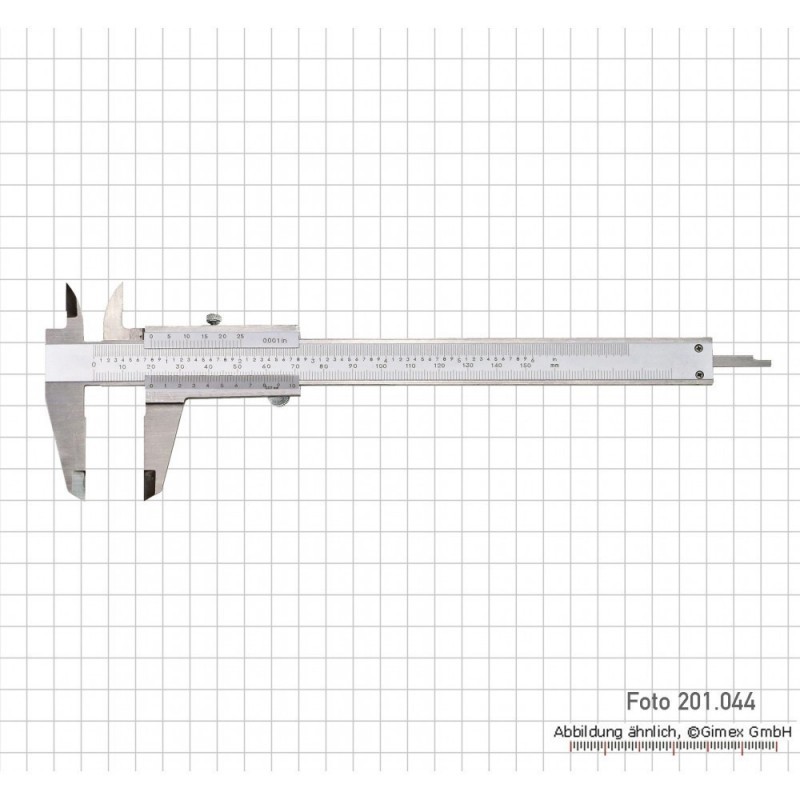 Kaliper INOX, 200 x 0,02 mm / 8" x 1/1000"