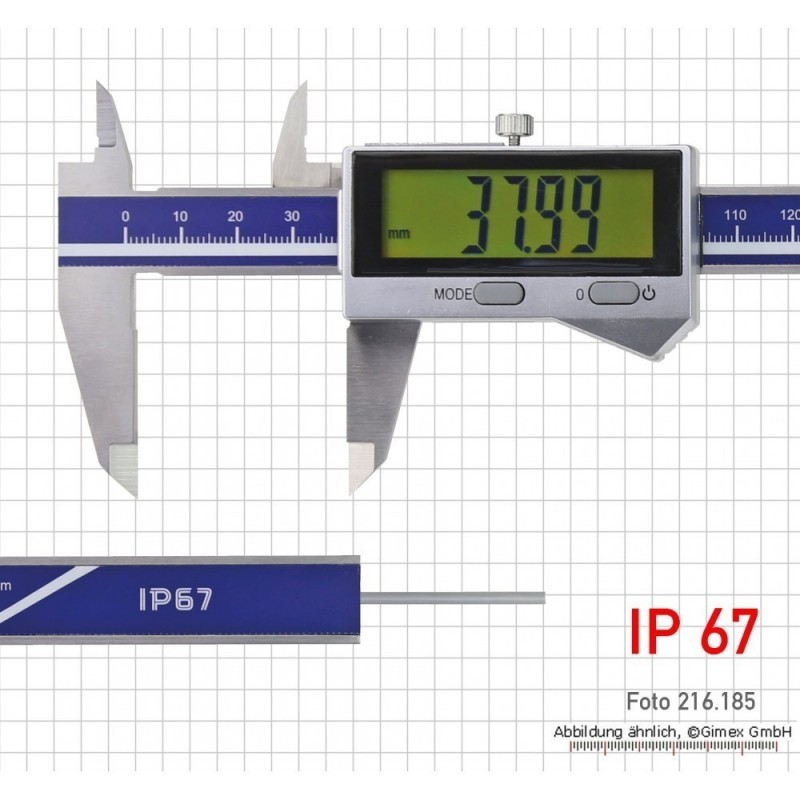 Digitaalne nihik IP 67, 150 mm, ümar sügavuslatt, induktiivne mõõtesüsteem