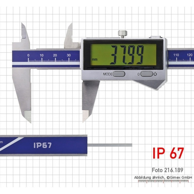 Digitaalne nihik IP 67, 150 mm, ümmargune sügavusriba, Bluetoothiga