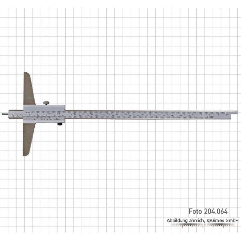 Sügavuse mõõtmine pliiatsi otsaga ja pööratav, 300 x 150 x 0,05 mm, INOX
