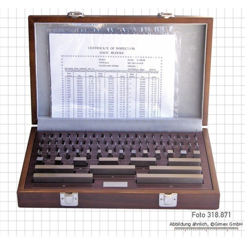 Terasest mõõteplokkide komplekt, klass 1, 87 tk.