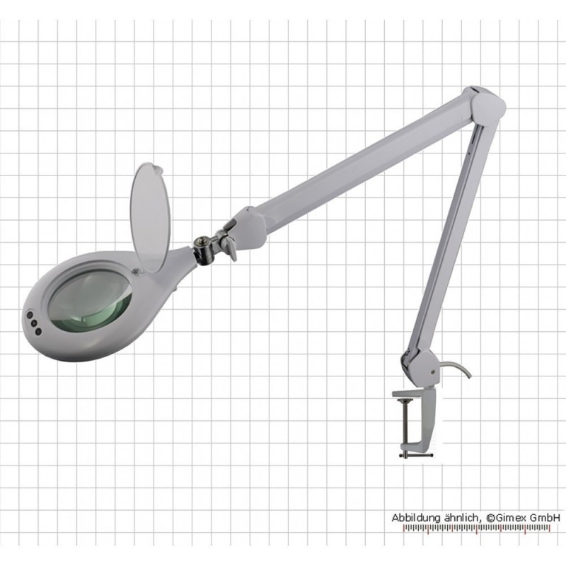 Töökorras LED valgustusega luup, 127mm, lauaklamber