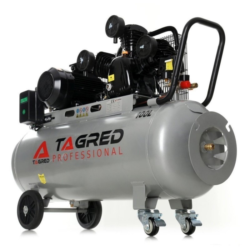 Kompressor 100 l, 650 l/min, 4,1 kW/3,0 kW, 3 silindrit, 400 V, 8 baari