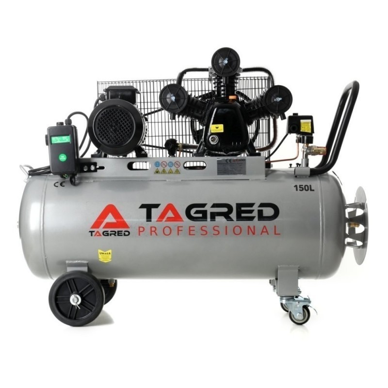 Kompressor 150 l, 650 l/min, 4,1 kW/3,0 kW, 3 silindrit, 400 V, 8 baari