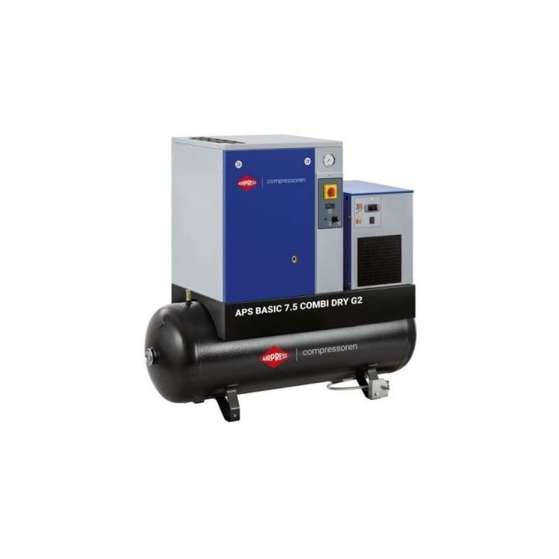 Kruvikompressor APS 7.5 Basic G2 Combi Dry 10 bar 7,5 hj/5,5 kW 780 l/min 200 l