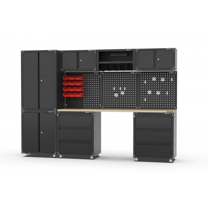 Töökojamööbli komplekt RMS must, 36 osa