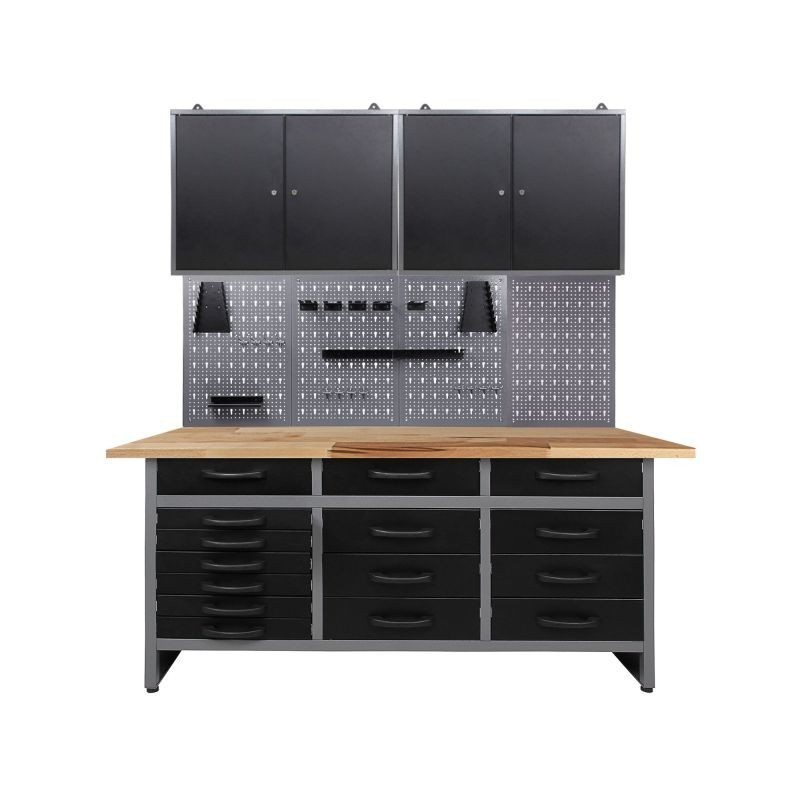 Töökojamööbli komplekt Konny 2 v2, 160 cm, Must,