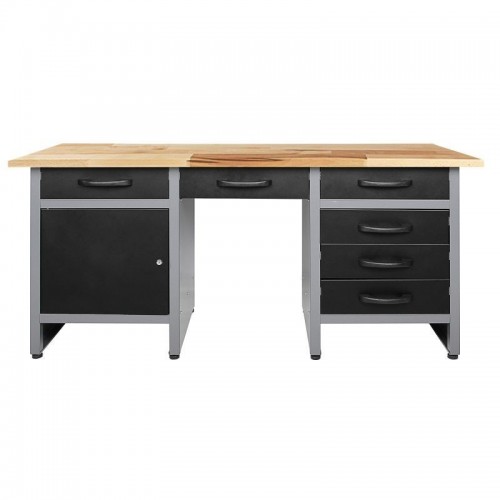 Töölaud 1600 mm 6 sahtli ja 1 uksega hall 85 cm