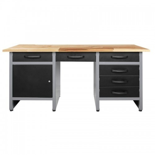 Töölaud 1600 mm 6 sahtli ja 1 uksega hall 85 cm