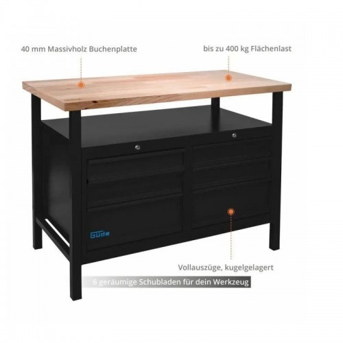 Töölaud Guede P 1200 SS must joon, 1190 mm