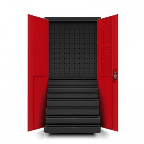 DAREK metallist tööriistakapp, 920 x 1850 x 500 mm, antratsiit ja punane värv