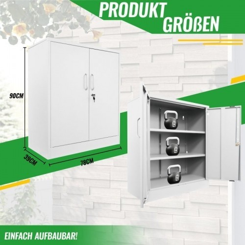 Metallist külgkapp Universaalne hoiukapp Stefan, valge