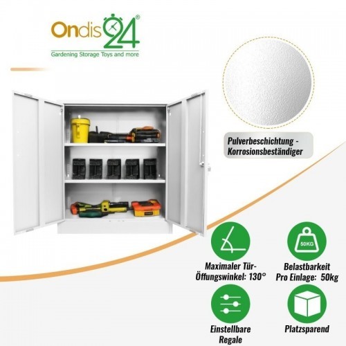 Metallist külgkapp Universaalne hoiukapp Stefan, valge