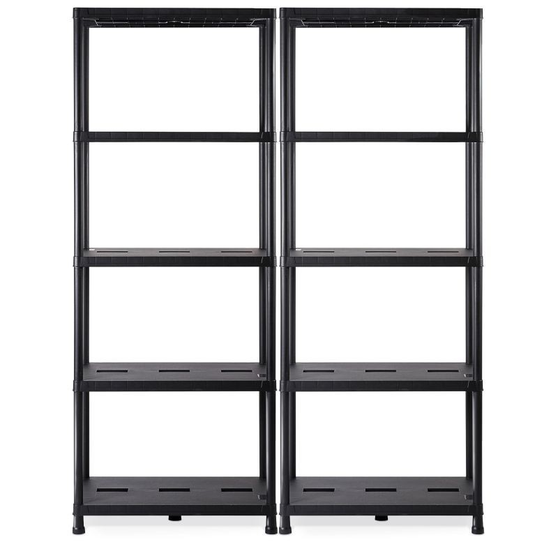 Plastikriiul 71x35x180 cm, 2 tk, must