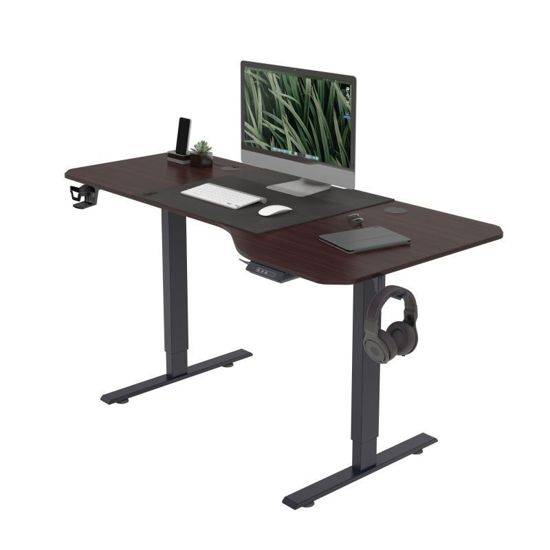 Laud elektrilise kõrguse reguleerimisega ELLA, 1600 x 720 x 750 mm, must/pähkel