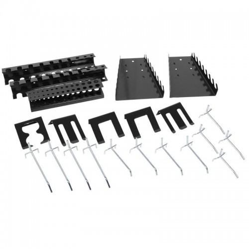 Metallist perforeeritud seinakonksud 22 tk, hallid