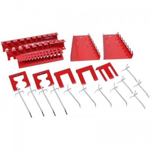 Metallist perforeeritud seinakonksud 22 tk, punased