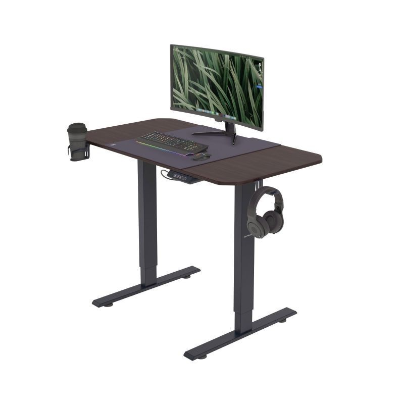 Elektrilise kõrguse reguleerimisega laud EGON, 1100, 1100 x 720 x 600 mm, must/pähkel