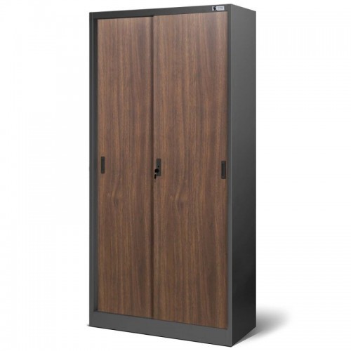 JAN NOWAK Eco Design metallist kontorikapp lükandustega KUBA: antratsiit/pähkel