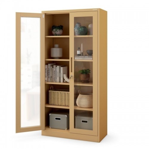 Vitriinkapp klaasustega AMELIA, 900 x 1850 x 400 mm, värske stiil: beež