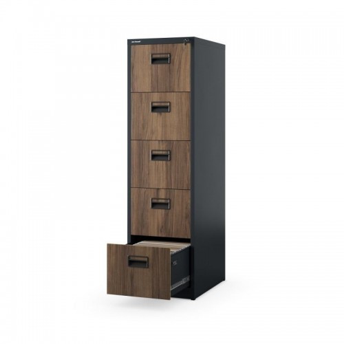 Metallist dokumendikapp SARA V5, 460 x 1630 x 620 mm, ökodisain: antratsiit/pähklipuu