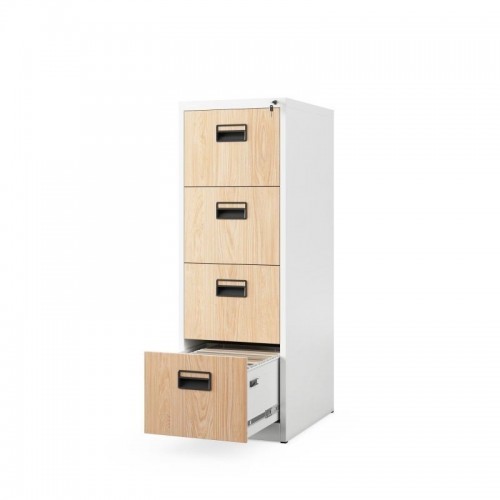 Metallist dokumendikapp SARA V4, 460 x 1320 x 620 mm, Eco Design: valge/Sonoma tamm