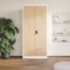 Metallist kontorikapp JAN H, 900 x 1950 x 400 mm, ökodisain: valge/Sonoma tamm