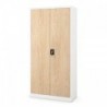 Metallist kontorikapp JAN, 900 x 1850 x 400 mm, ökodisain: valge/Sonoma tamm