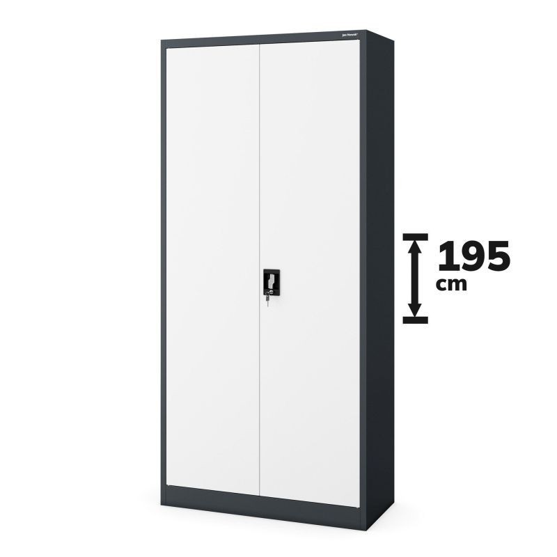 Metallist dokumendikapp JAN H, 900 x 1950 x 400 mm, antratsiitvalge