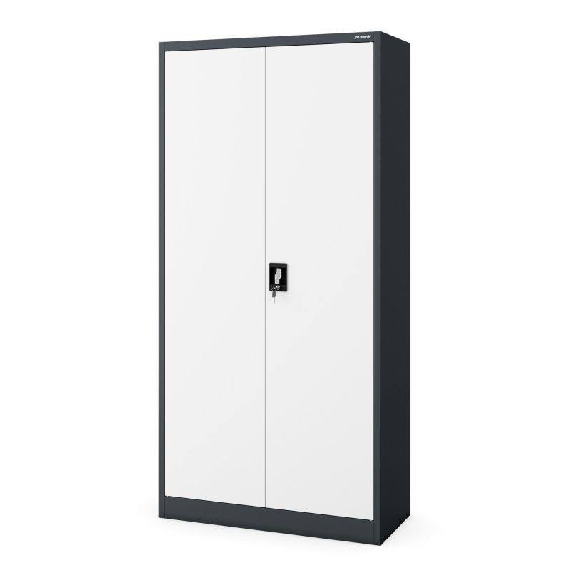 Metallist kontorikapp JAN, 900 x 1850 x 400 mm, antratsiithall