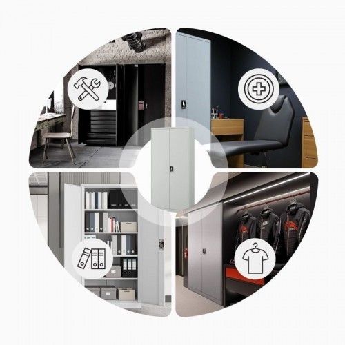 Metallist dokumendikapp JAN, 900 x 1850 x 400 mm, hall