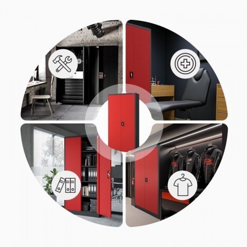 Metallist dokumendikapp JAN, 900 x 1850 x 400 mm, antratsiitpunane