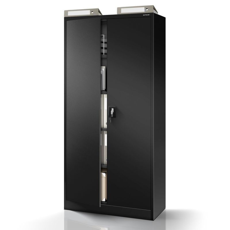 Metallist dokumendikapp JAN, 900 x 1850 x 400 mm, must