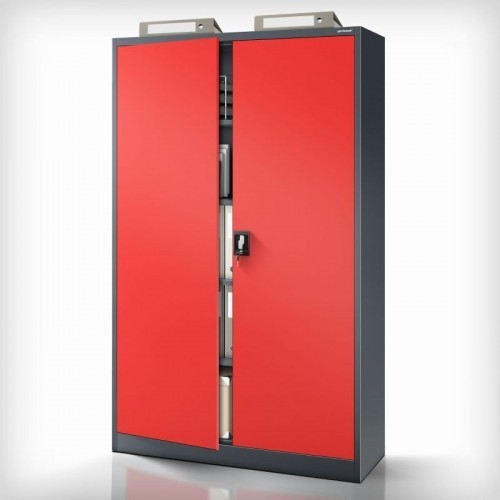 Metallist dokumendikapp JAN II, 1150 x 1850 x 400 mm, antratsiitpunane