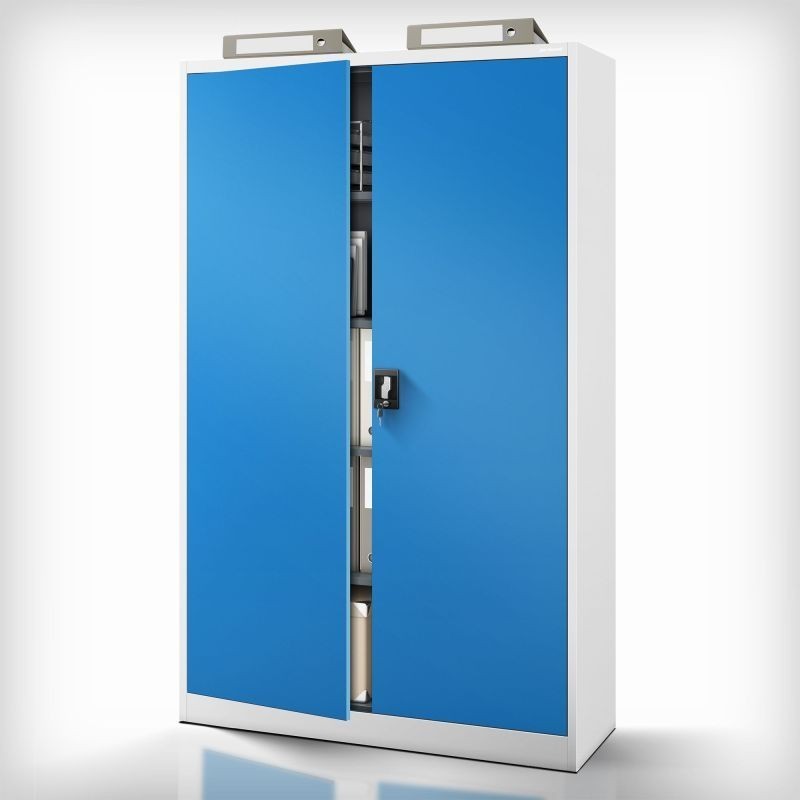 Metallist dokumendikapp JAN II, 1150 x 1850 x 400 mm, hallikassinine