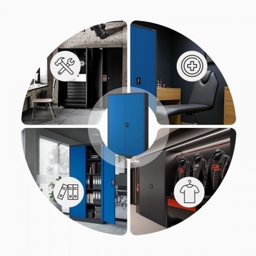 Metallist dokumendikapp JAN II, 1150 x 1850 x 400 mm, antratsiitsinine