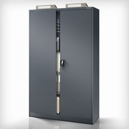 Metallist dokumendikapp JAN II, 1150 x 1850 x 400 mm, antratsiithall