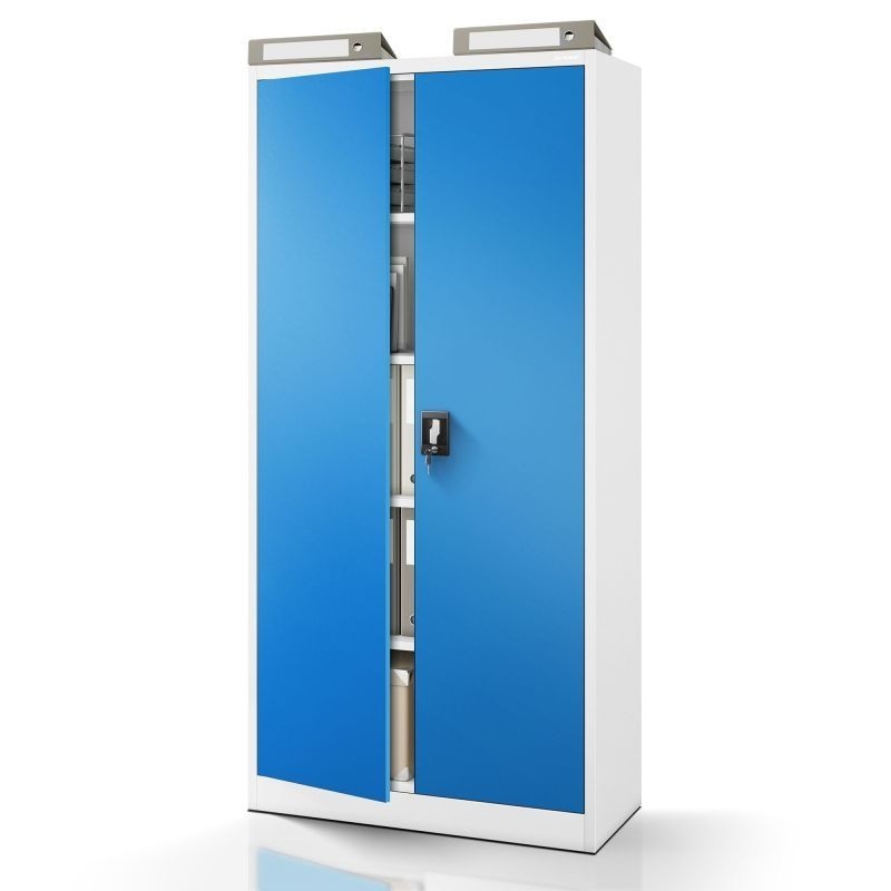 Metallist dokumendikapp JAN H, 900 x 1950 x 400 mm, hallikassinine