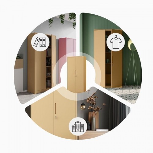 Suur kapp riiulitega JAN H, 900 x 1950 x 400 mm, Fresh Style: beež