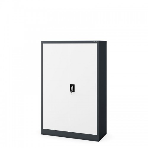 KEVIN metallist kontorikapp, 900 x 1400 x 400 mm, antratsiitvalge