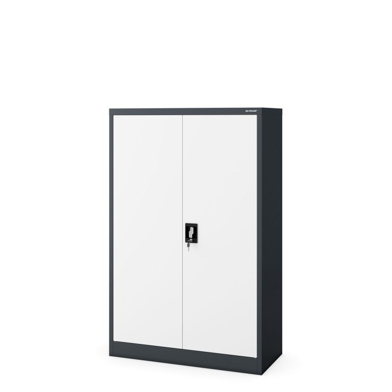 KEVIN metallist kontorikapp, 900 x 1400 x 400 mm, antratsiitvalge